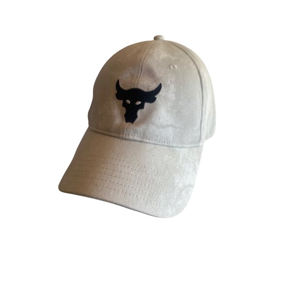 Under Armour Project Rock Adjustable Cotton Cap Mens Beige - Picture 1 of 5